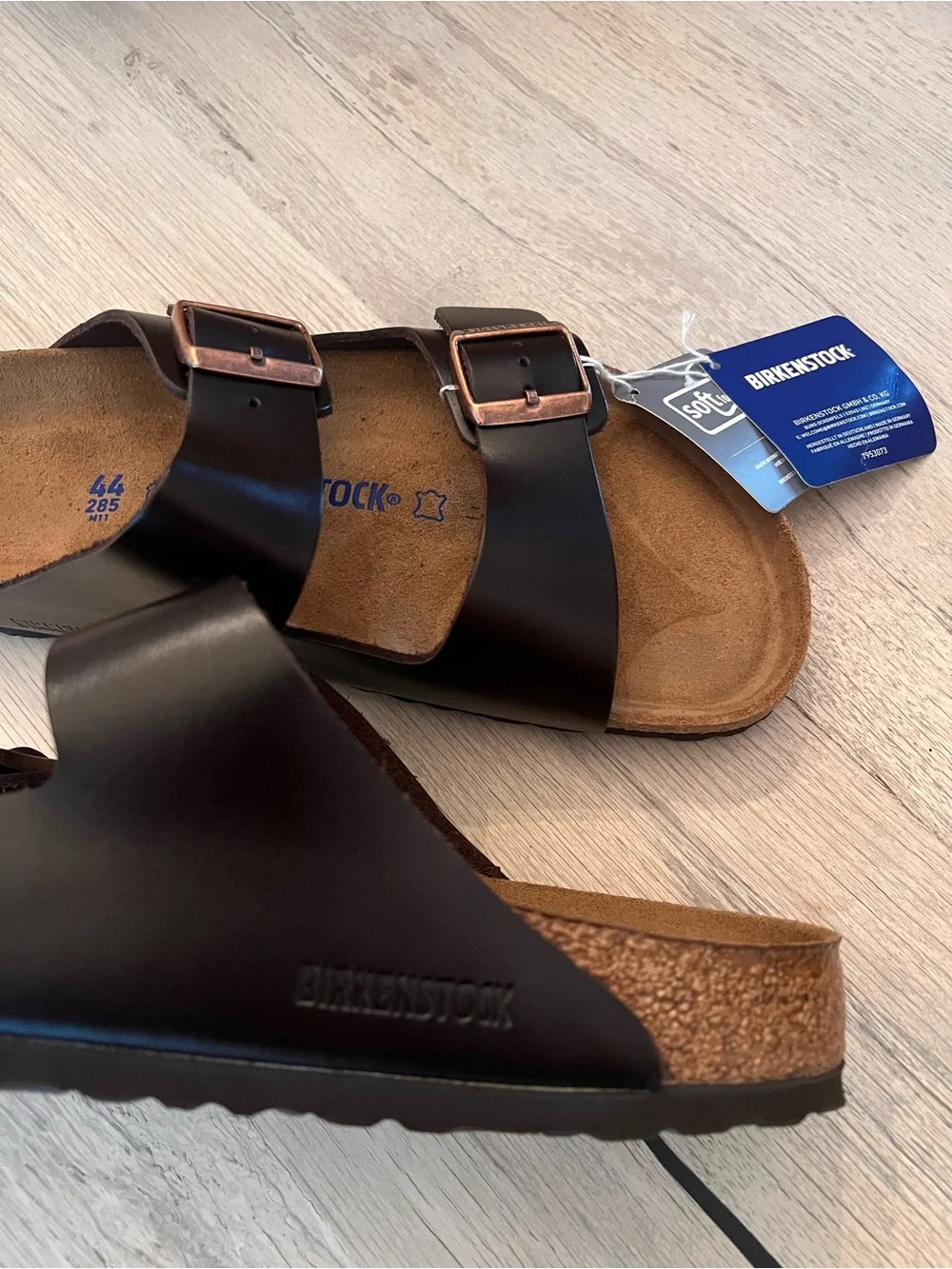 Birkenstock Arizona Soft Footbed sandals dark brown oiled leather Men Size 11